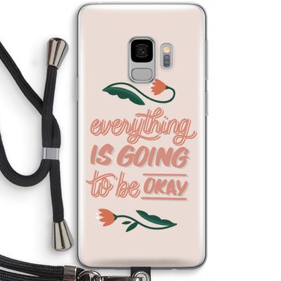 Optimistic flower girl: Samsung Galaxy S9 Transparant Hoesje met koord