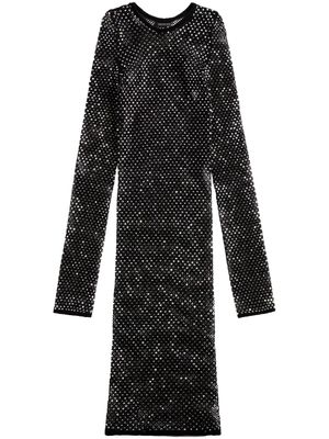 Balenciaga robe courte en résille à manches longues - Noir
