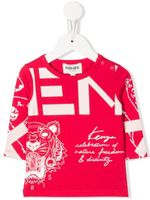 Kenzo Kids t-shirt en coton biologique à logo imprimé - Rose