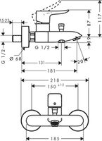 Hansgrohe Metris Badkraan Chroom - thumbnail