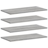 vidaXL Wandschappen 4 st 60x30x1,5 cm bewerkt hout grijs sonoma eiken