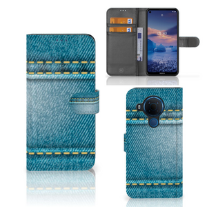 Nokia 5.4 Wallet Case met Pasjes Jeans