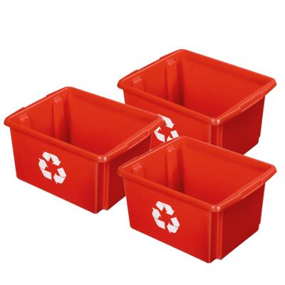 Sunware opslagbox - 3x - rood - 32 liter - 45 x 36 x 24 cm - kunststof - opbergbox Sunware opslagbox - 3x - rood - 32 liter - 45 x 36 x 24 cm - kunststof - opbergbox