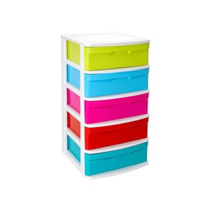 Ladeblok/bureau organizer met 5x lades multi-color/wit L40 x B39 x H81 cm