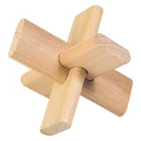 Goki houten denkpuzzel in katoenen zakje