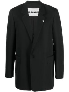 Jil Sander blazer en laine à simple boutonnage - Noir