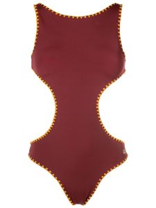 Brigitte maillot de bain à coutures contrastantes - Rouge