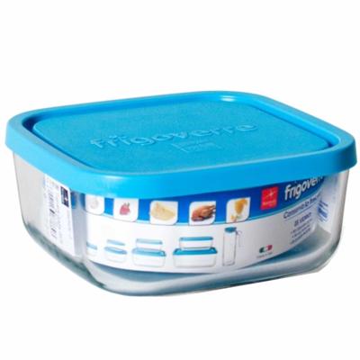 Gerimport Bewaarbakje/vershoudbakje Vigo - glas - vierkant - met deksel - 300 ml - meal prep