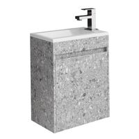 Badplaats Toiletmeubel Sinta 40cm - steen grijs - witte wastafel - thumbnail