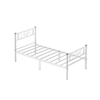 Metalen bedframe met opbergruimte onder het bed, Wit / 90 x 190 cm
