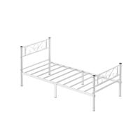Metalen bedframe met opbergruimte onder het bed, Wit / 90 x 190 cm