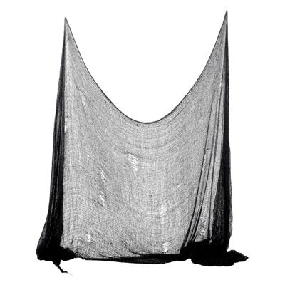 Horror decoratie net 75 x 300 cm - zwart - Halloween/horror decoratie muur/plafond versiering