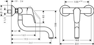 Hansgrohe Focus keukenkraan voor wandmontage chroom 31825000