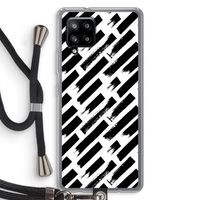Zwarte vegen: Samsung Galaxy A42 5G Transparant Hoesje met koord