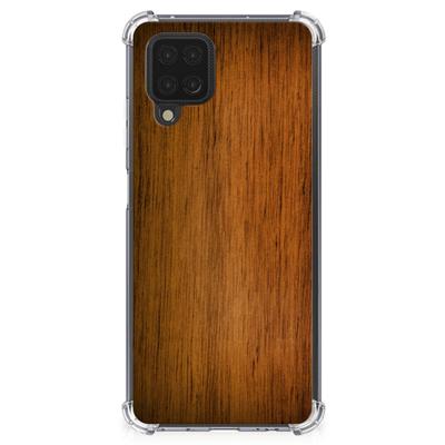 Samsung Galaxy A12 Stevig Telefoonhoesje Donker Hout Samsung Galaxy A12 Stevig Telefoonhoesje Donker Hout