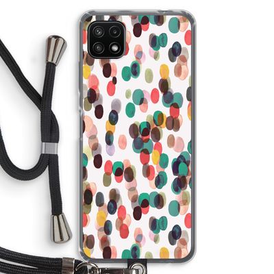 Tropical Dots: Samsung Galaxy A22 5G Transparant Hoesje met koord