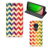 Motorola Moto G7 Play Hoesje met Magneet Zigzag Multi Color