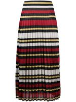 Gucci fully-pleated silk-blend striped skirt - Bleu - thumbnail