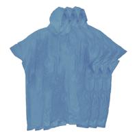 Regenponcho met capuchon - 4x - blauw - herbruikbaar - PVC