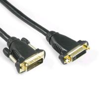Lyndahl LKDVFM30005 DVI-kabel DVI Aansluitkabel DVI-I 24+5-polige stekker, DVI-I 24+5-polige bus 0.5 m Zwart