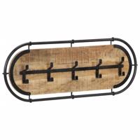 VidaXL Wandkapstok met 5 haken massief ruw mangohout VidaXL Wandkapstok met 5 haken massief ruw mangohout