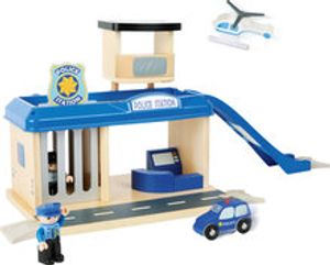 Politie bureau met accessoires