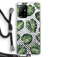 Geometrische jungle: Oppo A94 5G Transparant Hoesje met koord