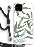 Tropical watercolor leaves: Pixel 4 Transparant Hoesje met koord