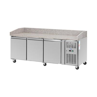 Koeltafel op wielen - 560 l - 3 compartimenten - 202 x 80 cm - RVS - Royal Catering