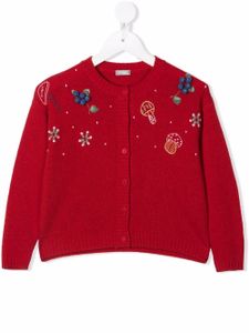 Il Gufo cardigan à motif brodé - Rouge