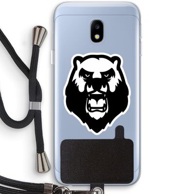 Angry Bear (white): Samsung Galaxy J3 (2017) Transparant Hoesje met koord
