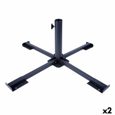 Parasolvoet Aktive 86 x 34 x 86 cm Zwart Metaal (2 Stuks)