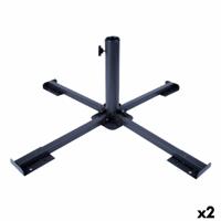 Parasolvoet Aktive 86 x 34 x 86 cm Zwart Metaal (2 Stuks)