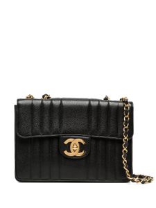 CHANEL Pre-Owned sac porté épaule Mademoiselle Classic Flap Jumbo (1992) - Noir