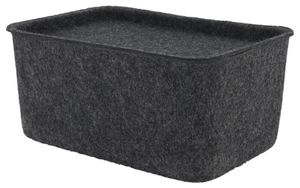 HEMA Opbergdoos 16.5x24.5x11 Vilt Donkergrijs