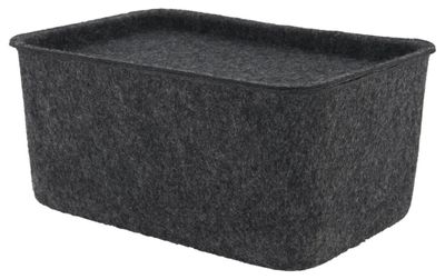 HEMA Opbergdoos 16.5x24.5x11 Vilt Donkergrijs