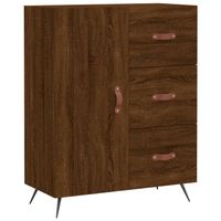 The Living Store Dressoir Bruineiken - Klassiek - Meubel - 69.5 x 34 x 90 cm - Bewerkt hout en metaal