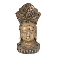 Clayre & Eef Beeld Boeddha 11x9x22 cm Goudkleurig Polyresin Woonaccessoires Goudkleurig Woonaccessoires - thumbnail