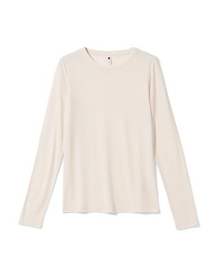 HEMA Damesshirt Lora Rib Gebroken Wit (gebroken wit)
