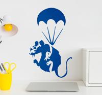 Stickers kunst dier aan parachute