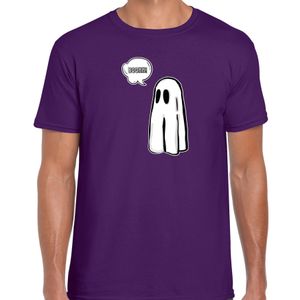 Halloween verkleed t-shirt heren - spook - paars - geest - themafeest outfit