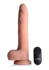 Pompende & Vibrerende Vloeibare Siliconen Dildo met Ballen