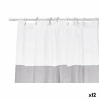 Douchegordijn Transparant 180 x 180 cm Grijs Plastic PEVA (12 Stuks)