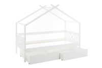 Viking Choice  Huisbed kinderbed 90x200 cm grenenhout wit met 2 opberglades - thumbnail
