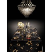 Kerst tafelkleed met gouden sterren 130 x 180 cm - Feesttafelkleden