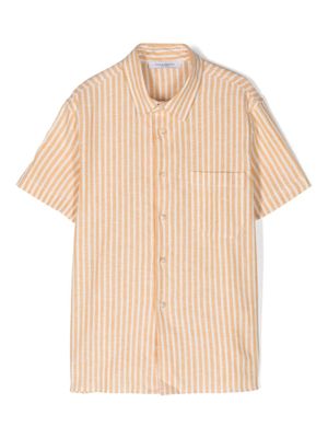 Paolo Pecora Kids chemise rayée à manches courtes - Jaune
