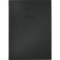 Sigel SM202 Menumap DIN A4 1 stuk(s) Incl. 2 dubbele transparante hoezen voor 8 paginas, Rubberen binding Zwart