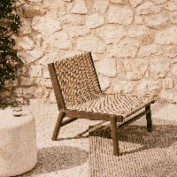Kave Home Outdoor Fauteuil 'Itani' Acaciahout en rattan