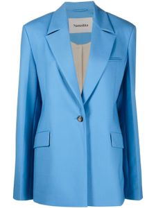 Nanushka blazer oversize à simple boutonnage - Bleu