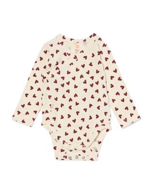 HEMA Newborn meegroei overslagomper hartjes ecru (ecru)